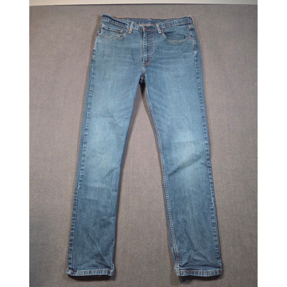 Levi's 514 Straight Fit Jeans Mens 36x34 Blue Denim Stretch Pants